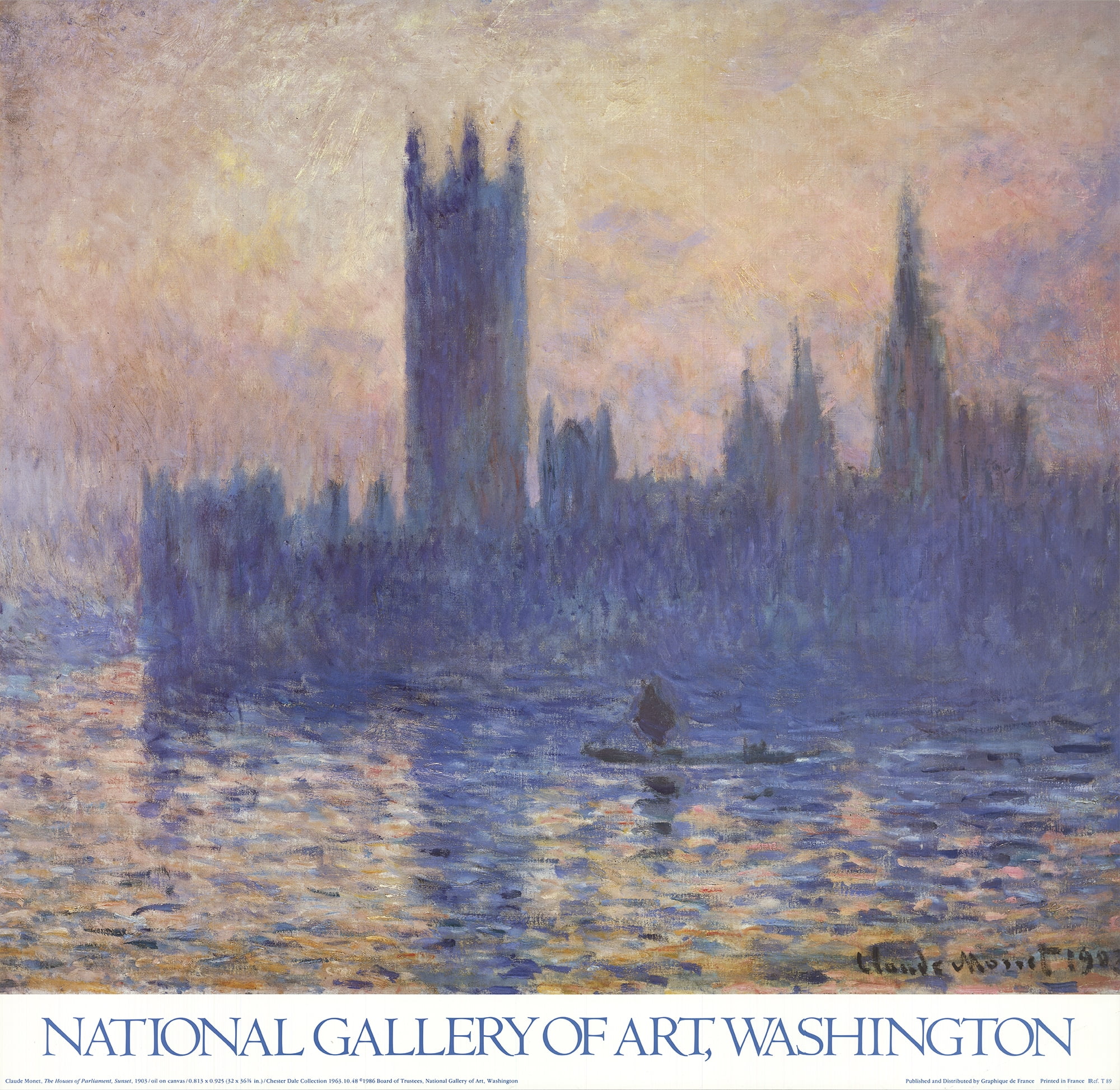 CLAUDE The Houses of Parliament, Sunset 26.75" x 27.5" Offset