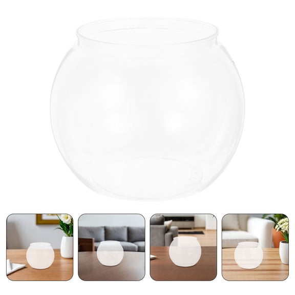 Topbathy Plastic Transparent Aquarium Bowl Small Fish Tank for Home Office Wedding Decoration
