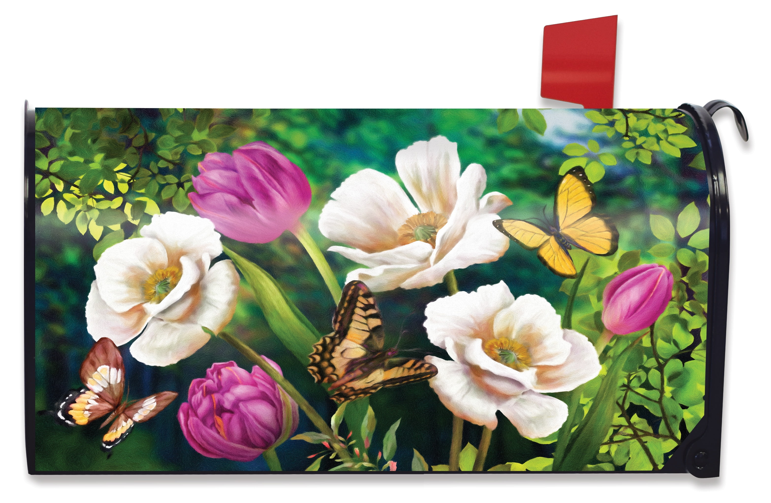 Butterflies And Poppies Spring Mailbox Cover Floral Standard Briarwood