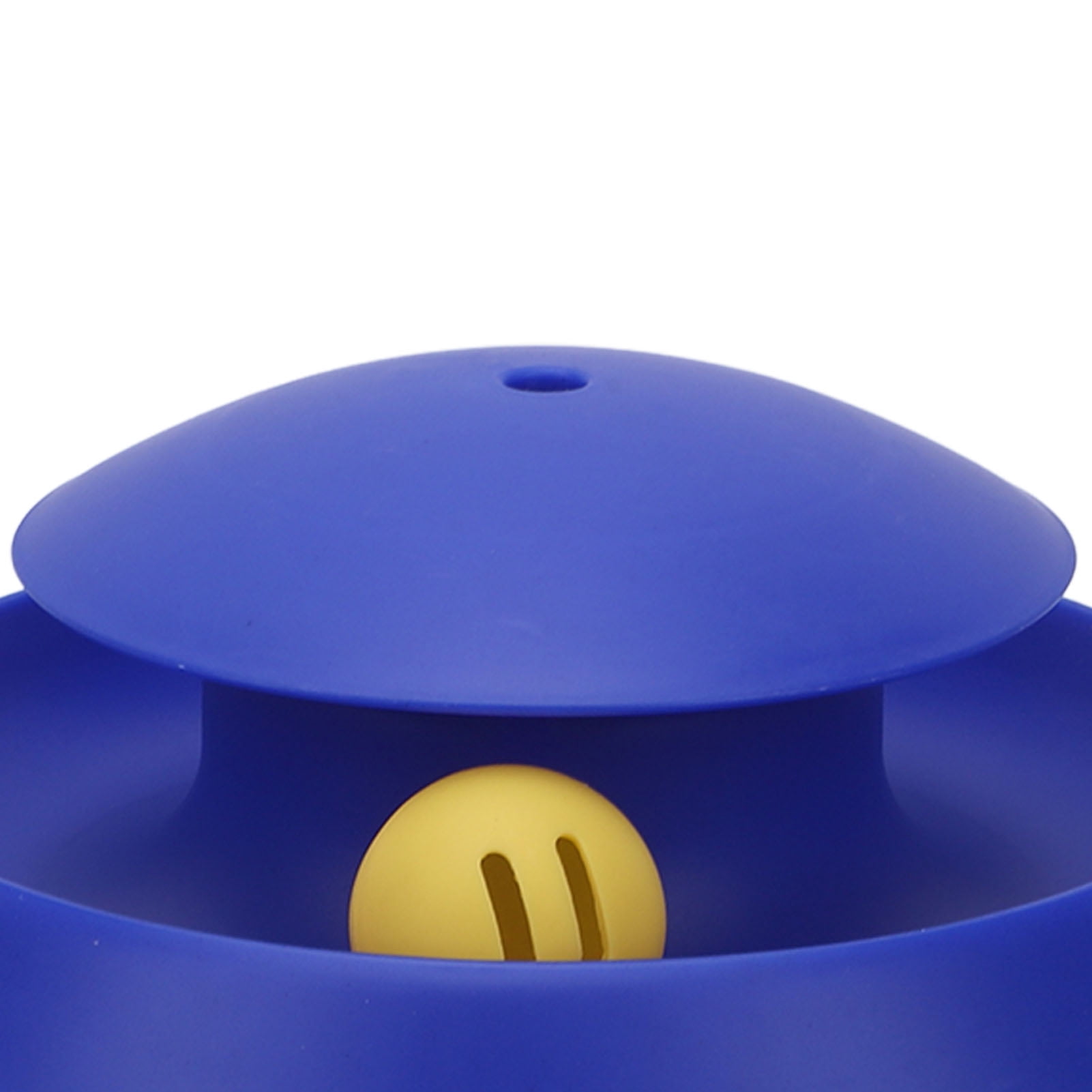 LAZIOEGR Interactive Cat Ball Toy 360 Degree Rotating Track Bite Proof Reduce Boredom Enhanced Exercise Indoor Kitten Teaser Play Station Klein Blue 8.7 in / 22 cm