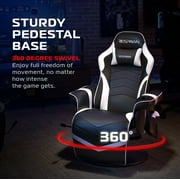 RESPAWN 900 Console Gaming Recliner with Footrest and Lumbar Support - Comfortable Ergonomic Gaming Chair with Headrest, No Wheels, Reclining, Heavy Duty, Racing Style Video Game Chairs - White