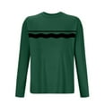 thumbnail image 3 of GuangCheng Mens Tees Printed Striped Long Sleeve T-Shirts,Classic Fit,Soft,Breathable,Pullover Tops,Army Green,Size L, 3 of 3