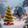 thumbnail image 4 of Metal Hanging Christmas Tree Wind Spinner - Festive Garden Decoration with Cozy Village Scene Snowy Trees & Glowing Butterflies, 4 of 7