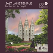 Salt Lake Temple- Spring Statue 18x18 jigsaw puzzle 500 piece