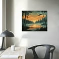 thumbnail image 4 of BCIIG Sunset Lake Forest Canvas Wall Art Home Office Decor 16x12in, 4 of 6