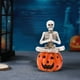thumbnail image 5 of Halloween Esqueleto Calabaza Cráneo Resina Ornamento | Cabeza de calabaza Decoración colgante | Decoración del festival multicolor pintada a mano | 7.48x3.94x3.15in | Espectacular acento de la, 5 of 6