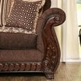 thumbnail image 3 of Furniture of America Petunia Traditional Fabric Upholstered Chair, Brown, 3 of 7