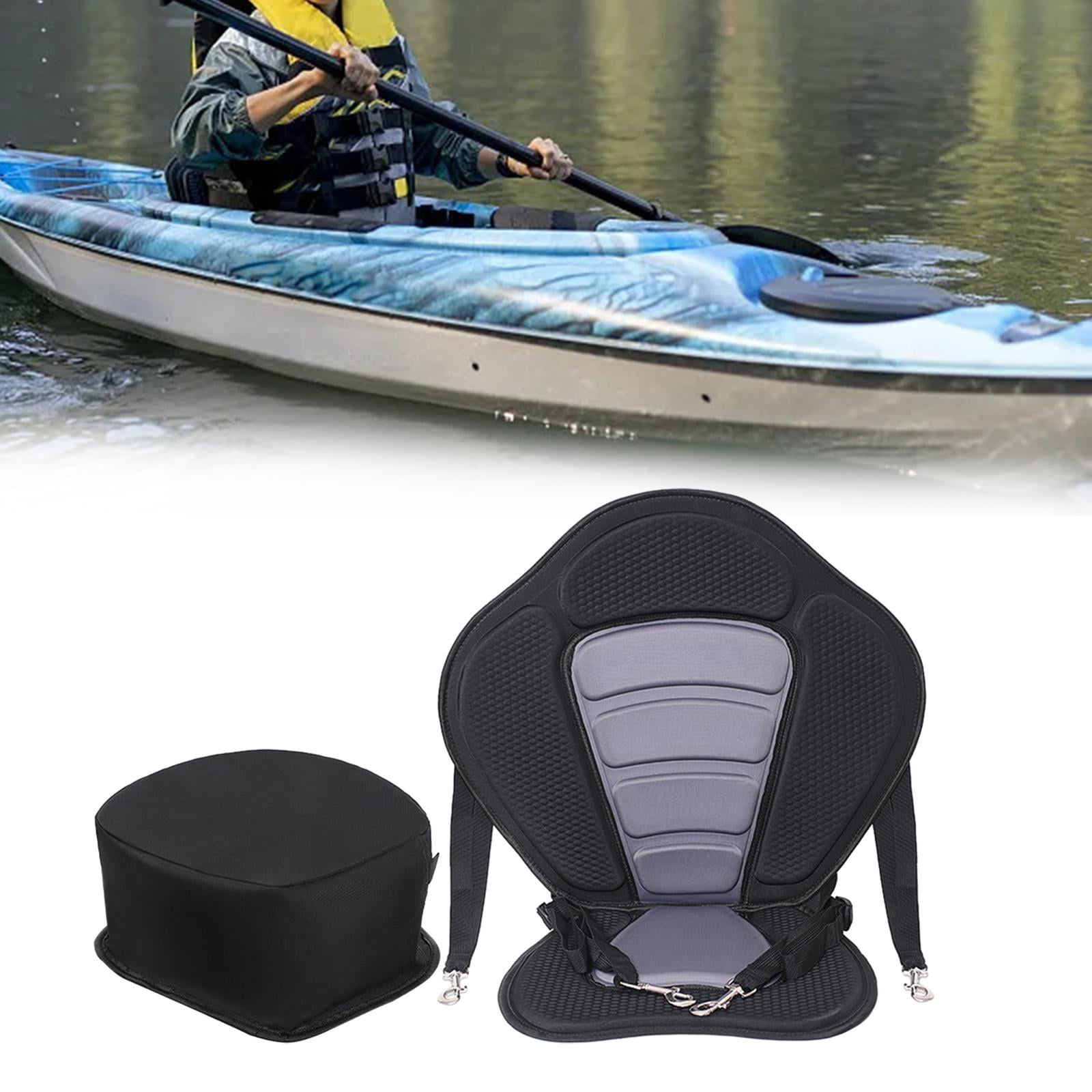 harayaa Kayak Padded Seat Canoe Seat Adjustable Cushion Cushioned Fishing Seat Anti Skid Grey With Bag
