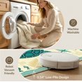 thumbnail image 5 of ODIKA 9'x12' Washable Area Rug Non-Shedding, Easy Care Turtle Beachy Ocean Entry Themed Teal Bathroom Long Nautical Flowing Dynamic for Master Suite, California King, Under Bed, 5 of 7