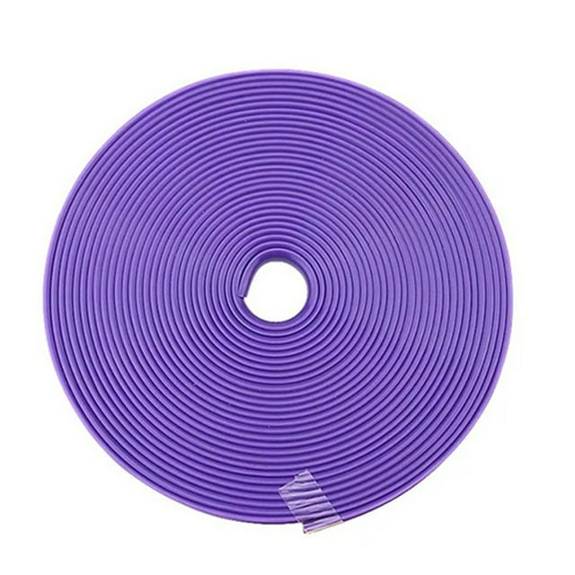 8M TPE Car Wheel Edge Protector Ring - Purple Wheel Decorative Strip with Special Mixed Adhesive, Cold & Heat Resistant, Scratch-Proof, Bright Color for DIY Personalized Modification, Complete Set