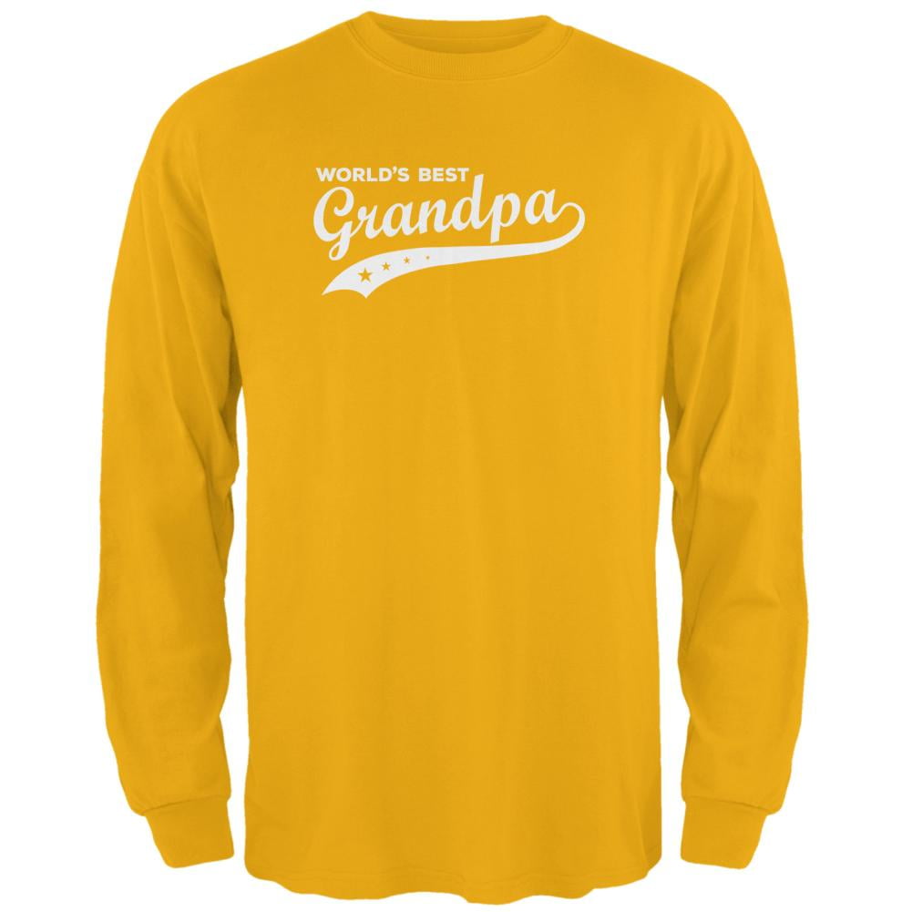 Old Glory Father S Day World S Best Grandpa Mens Long Sleeve T Shirt Gold Sm Walmart Com Walmart Com