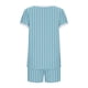 thumbnail image 5 of Pijama de cuello redondo y manga corta con estampado informal de moda para mujer con pantalones para el hogar Conjunto de top y pantalones de poliéster para mujer, 5 of 5