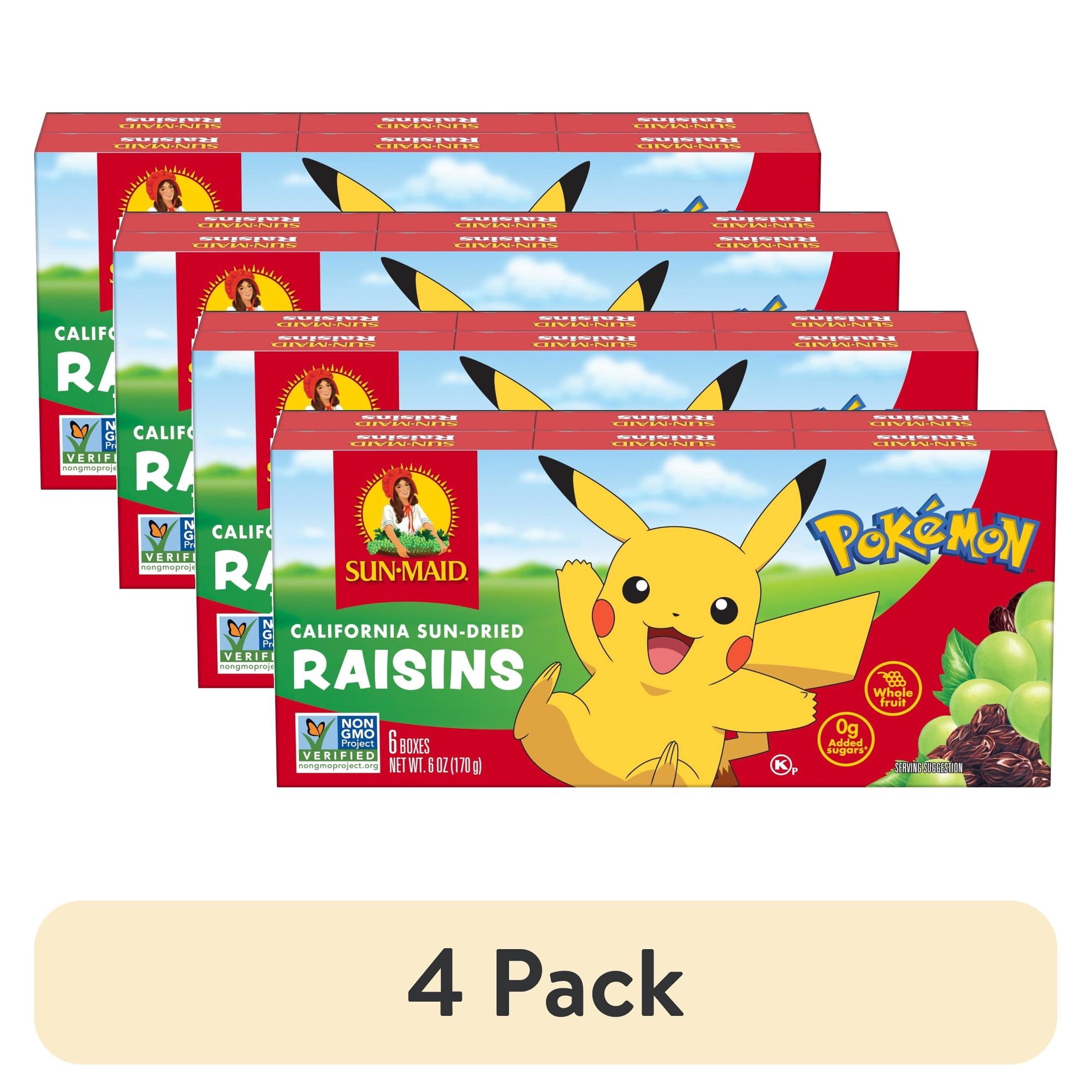 (4 pack) Sun-Maid® California Sun-Dried Raisins 6-Pack/1oz Cartons
