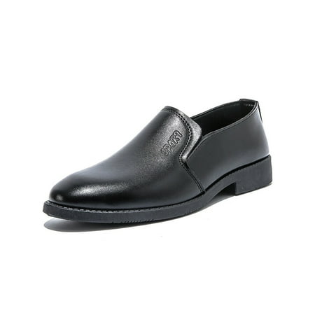 

Difumos Mens Nonslip Leather Dress Shoes Glossy Round Toe Business Shoe Work Breathable Low Top Comfort Flats