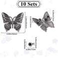 thumbnail image 2 of 1 caja de 10 botones de mariposa con rosca trasera, hebillas decorativas de metal vintage, botones de concho de repuesto, cierre a presión, adorno artesanal de cuero., 2 of 9