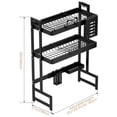 thumbnail image 5 of Ltoshu 2-Tier Over The Sink Dish Drying Rack - Telescopic Adjustable Length (25''-39'') with Cutter Holder, Chopstick Container & Pot Stand, Rustproof Kitchen Organizer, 5 of 8