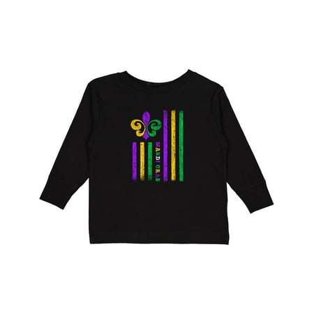 

Inktastic Mardi Gras Flag Boys or Girls Long Sleeve Toddler T-Shirt