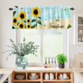 thumbnail image 5 of 3 Piece Kitchen Curtains and Valances Set Farm Sunflowers Cafe Curtains 24 Inch Length Idyllic Country Botanical Bee Turquoise Valance & Tier Curtain for Living Room Bedroom Window 54"x18"+27"x24"*2, 5 of 6