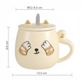 thumbnail image 4 of Taza para café Kawaii Gato con Tapa y Cuchara HappyWare beige 400 ml, 4 of 4