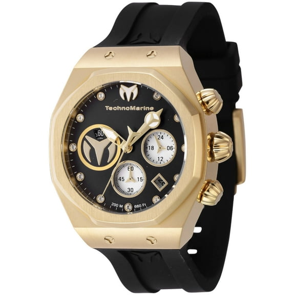 Technomarine TM-523007 Women's Reef Sun Chrono Black Strap Watch