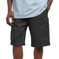 thumbnail image 4 of VV AVEORS Plus Size Men'S Relaxed Fit Cargo Shorts Casual Elastic Waist Summer Solid Color Shorts With Back Patch Pocket Black 3XL, 4 of 5