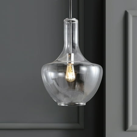 

Watts 13.25 Glass/Metal LED Pendant Chrome/Clear by JONATHAN Y