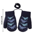 thumbnail image 3 of Double Layer Fleece Lined Thermal Winter For Kids With Cute Dinosaur Knit Design, 3 of 4