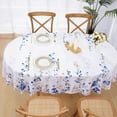 thumbnail image 3 of Floral Tablecloth Oval, Watercolor Wildflower Table Cloth, Spring Summer Waterproof Polyester Fabric Wrinkle Free Tablecloths for Outdoor, Picnic, Camping, Party, Kitchen, Dining Room, 60x84 Inch, 3 of 6
