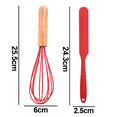 thumbnail image 2 of Juego de mini utensilios de cocina de 2 piezas: utensilios de cocina de silicona con mangos de madera, 2 of 5