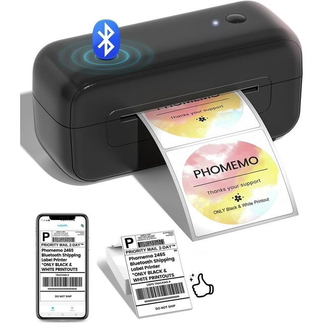 tooth Thermal Shipping Label Printer Upgrade x Desktop Thermal Label Printer for Shipping ages/Small /Office/Home for Ebay Shopify Etsy UPS FedEx Pink