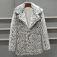 thumbnail image 4 of Women Solid Color Coat Fluffy Jacket Button Down Overcoat Warm Winter Overcoat Long Sleeve Cardigan Windproof Outer Coat, 4 of 4