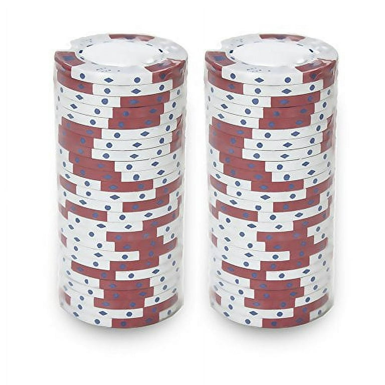 Crown & Dice Premium Blank 14g Poker Chips, White Clay Composite