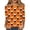 Orange #140, variant on Halloween Shirts for Women Plus Size Funny 3/4 Sleeve Pullover Horror Pumpkin Printed Tops Spooky Round Neck T Shirts Holiday Three Quarter Length Blouses, XL