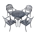 thumbnail image 3 of Sleek Black Bistro Bliss Collection- Elegant Cast Aluminium Patio Set, 3 of 4