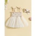 thumbnail image 3 of Coduop Baby Girls Princess Romper Dresses,Sleeveless Daisy Print Tulle Bodysuit,with Headband, 3 of 9