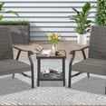 thumbnail image 5 of Ulax Furniture Outdoor 19.5”L x 19.5”W Square Metal Side Table End Table with Wooden-like Top, 5 of 7
