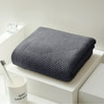 thumbnail image 5 of 1 Pc Bath Towel Striped Weave Cotton Super Soft Highly Absorbent Summer Bath Towels Soft Plush Jacquard Luxury Bath Towels, Quick Dry Towel for Bathroom, 13.7x29.5 Inch, Dark Gray, 5 of 9