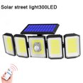 thumbnail image 1 of Outdoor Solar Lights 300LED Motion Sensor 5 Heads LED Flood Lights with Remote Control IP65 Waterproof Solar Security Lights for Garden Garage, 1 of 8