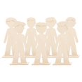 thumbnail image 1 of Wooden Figurines for Crafts Creative Kids Painting Craft Kit with Boy Shapes Natural Wood Beige 7pcs, 1 of 5