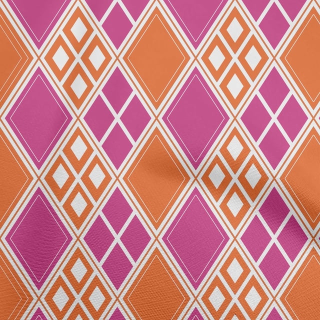 oneOone Velvet Fuschia Pink Fabric Check Sewing Craft Projects Fabric Prints By Yard 58 Inch Wide