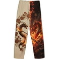 thumbnail image 4 of Dragon Print Men's Polyester Full-width print Lounge Pants, Soft & Lightweight Sleepwear Pajama Pants for Home, 4 of 8