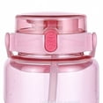 thumbnail image 3 of Extra Large 68 oz Sports Water Bottle with Straws Time Marker Handle Dual Drinking Lid Lightweight Portable Hydration Jug Pink, 3 of 9