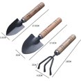 thumbnail image 2 of Juego de herramientas de jardinería funcionales de 3 piezas, juego de palas con mango de madera para personas trabajadoras que plantan flores (pequeño), 2 of 5
