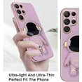 thumbnail image 3 of Compatible with Samsung Galaxy S23 Ultra Case Silicone TPU Plating, Samsung S23 Ultra Phone Case Cute Astronaut Pattern Cover with Stand for Women Girls (Purple), 3 of 14