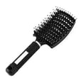 thumbnail image 1 of Cepillo para el cabello con cerdas de nailon dobles para cabello mojado y rizado, masaje suave del cuero cabelludo, negro., 1 of 5