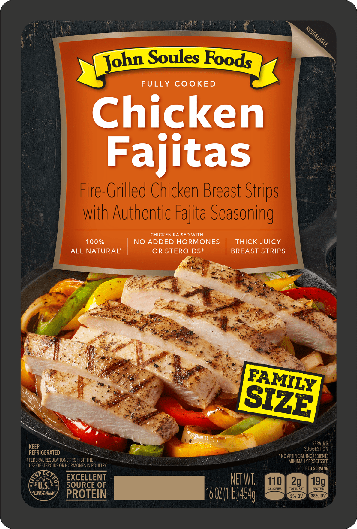 John Soules Foods Chicken Fajitas, 16oz, Pack of 1, Bag