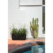 Veradek Demi Series 30 Long Plastic-Stone Planter - Black 2 Pack