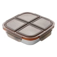 thumbnail image 2 of USUERY Stainless Steel Four Grid Lunch Box Portable Sealed Leak Proof Container For Work Travel, 2 of 6