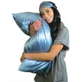 thumbnail image 6 of Mulberry Park 100% Silk Pillowcase - 22 Momme, Grade 6A Mulberry Silk - Hidden Zipper Closure - Steel Blue/Standard (20" x 26"), 6 of 8