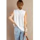 thumbnail image 1 of ABPHQTO Camiseta de tirantes de mujer blanca con volantes y botones, 1 of 5